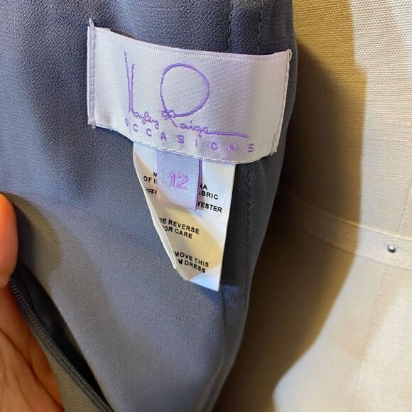 Hayley Paige Occasions Gray Sleeveless Gown - Picture 6 of 6